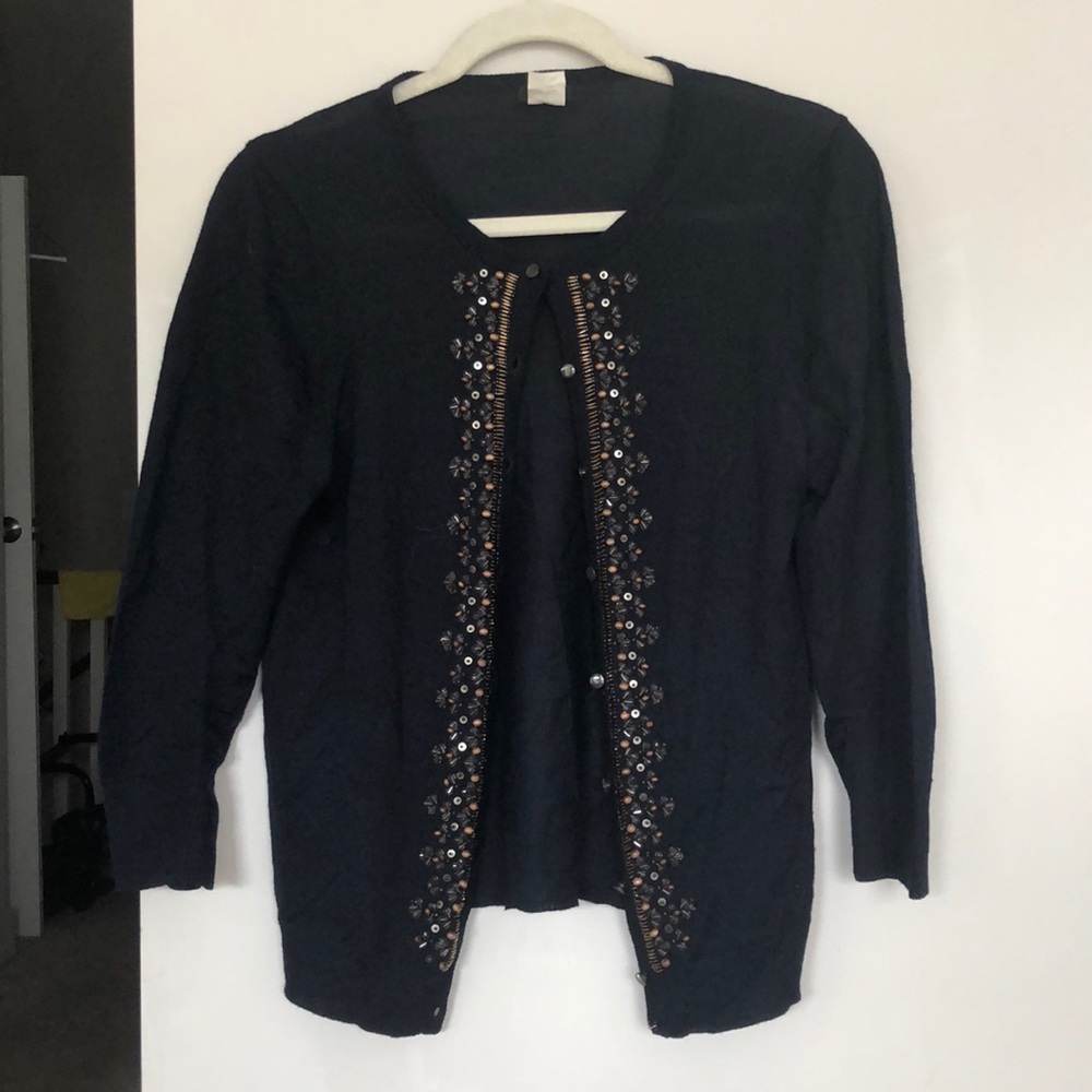 J Crew Cardigan with Beaded details